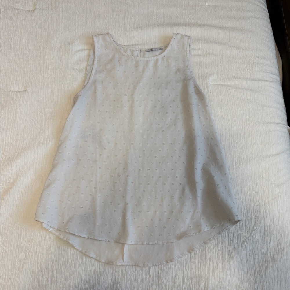 Staccato White Sleeveless Tank Top